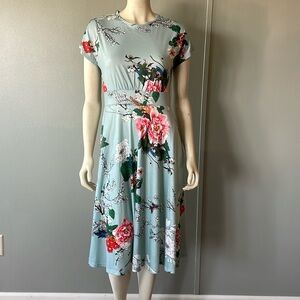 NWT, HOMEYEE, floral, midi dress, Size 8